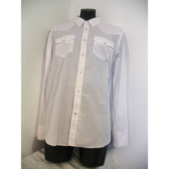 Gibson Trading Company Pearl Snap Button Front Shirt Men's 2XL White Western - Picture 4 of 10